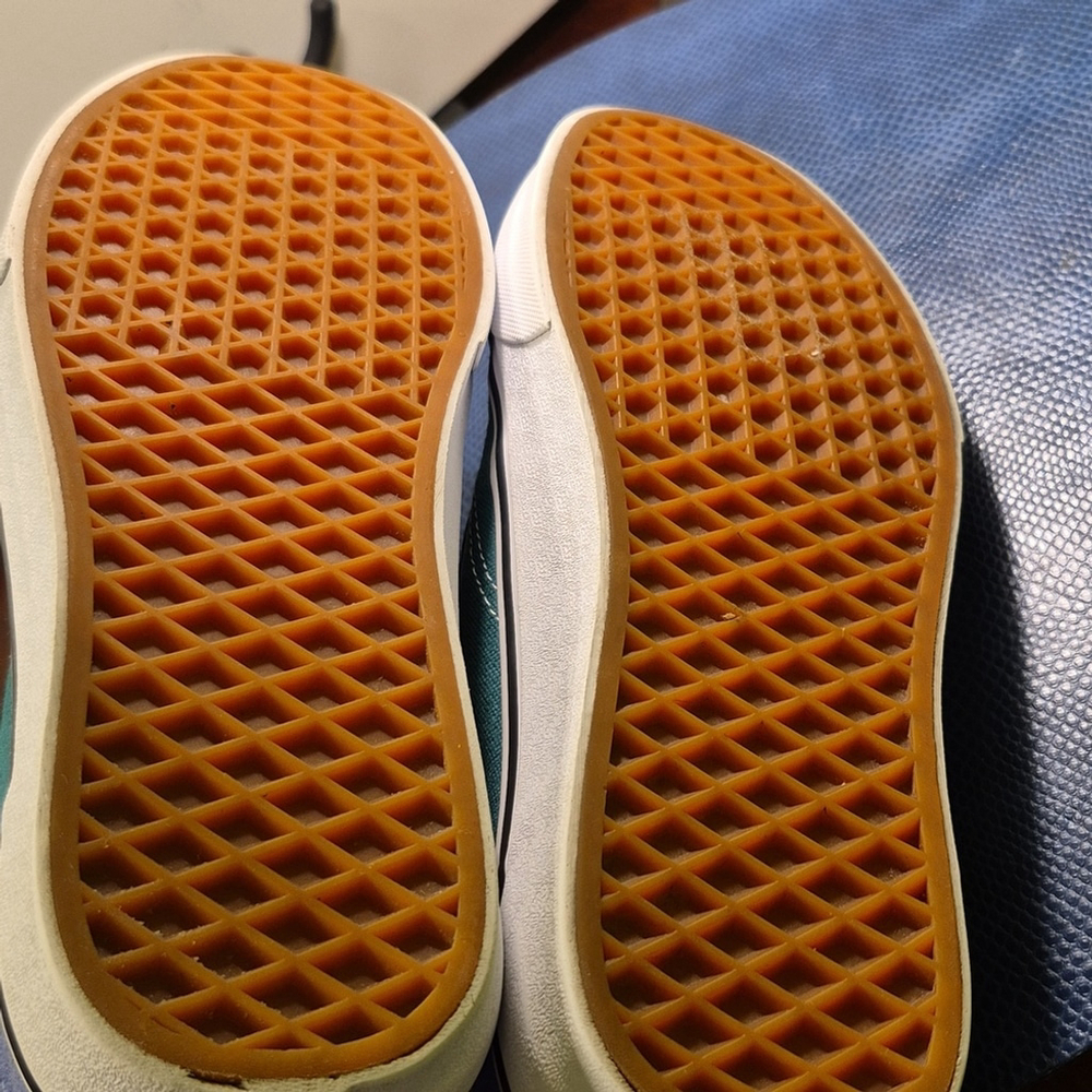 Vans Old Skool Men's Blue Suede/yellow Canvas.low Profile Shoes.(#1934)EC. - Picture 5 of 11